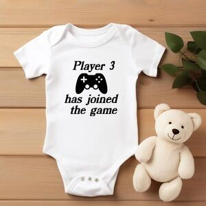 Carter’s White Baby Onesie with Gamer Print